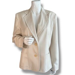 Talbots Pure Silk Cream Single Breasted Blazer. Women’s Size 12